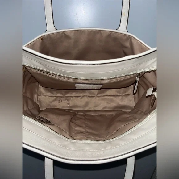 Coach All Leather Taylor Eyelet Shoulder Carryall Handbag tote purse F27391 wht - Picture 7 of 10